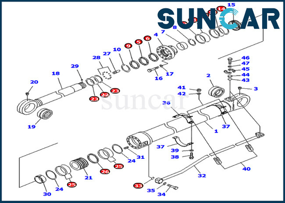 Купить KOMATSU 707-99-76240 набор уплотнения обслуживания цилиндра 7079976240 рук для экскаватора PC800-8 PC800-8R PC800LC-8 online manufacture