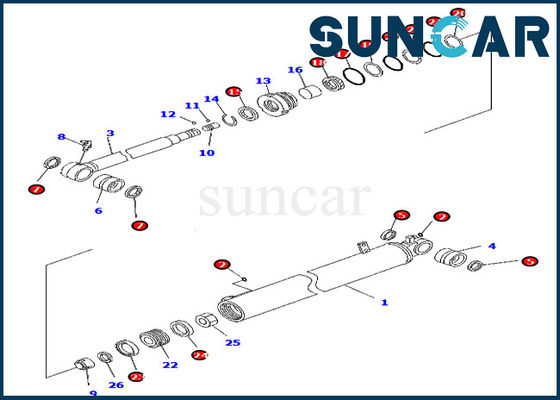 Купить 707-98-41350 набор уплотнения ремонта цилиндра качания 7079841350 заграждений приспосабливает для KOMATSU PC88MR-8 PW98MR-8 online manufacture