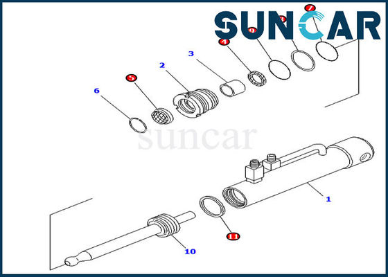 Купить Наборы уплотнения цилиндра D275A-5 D275A-2 KOMATSU 707-98-11020 online manufacture