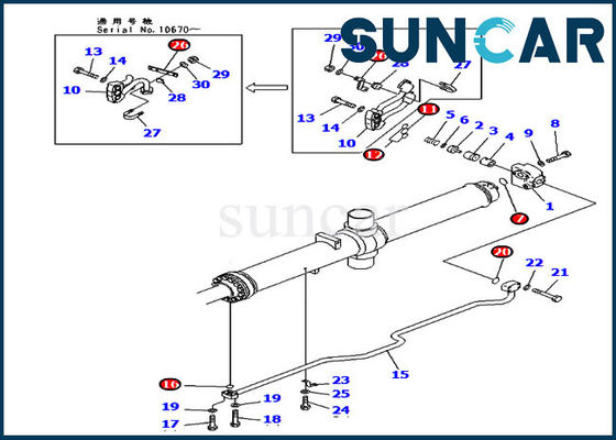 Купить Части D475A-3 KOMATSU 707-98-67510 7079867510 гидравлических наборов уплотнения цилиндра ремонта подъемной силы лопасти online manufacture