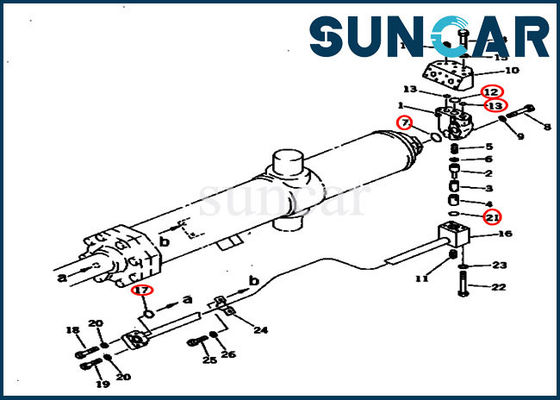 Купить 707-98-75420 комплект для ремонта уплотнения цилиндра KOMATSU 7079875420 наборов уплотнения подъема бульдозера online manufacture