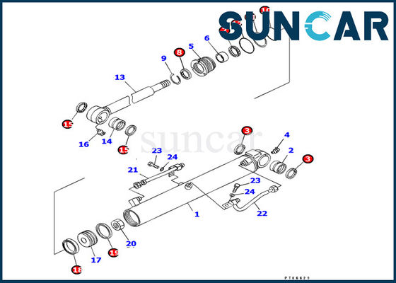 Купить 707-98-14610 экскаватор PC8uu-3 R3eplacement пригонок комплекта для ремонта KOMATSU OEM набора уплотнения цилиндра ведра online manufacture