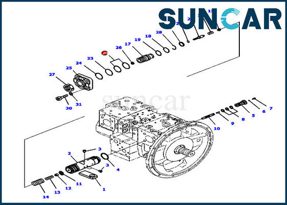 Купить основное кольцо уплотнения насоса 708-2L-45240 для частей PC210-10 PC210LC-10 KOMATSU внутренних online manufacture