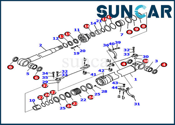 Купить 721-98-00250 части экскаватора PC220LC-8 KOMATSU внутренние гремят набор уплотнения ремонта цилиндра online manufacture