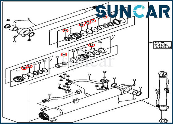 Купить 0844807 частей экскаватора замены JOHN DEERE набора запечатывания ремонта цилиндра заграждения online manufacture