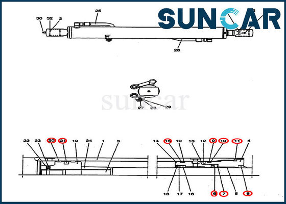 Купить Комплект для ремонта случая набора запечатывания цилиндра руки набора PV01V00037R300 уплотнения гидравлического масла CX25 online manufacture