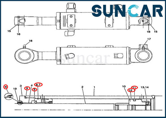 Купить Набор уплотнения цилиндра лезвия Dozer руки PW01V00048R300 приспосабливает образцы техники СЛУЧАЯ CX31 CX36 online manufacture