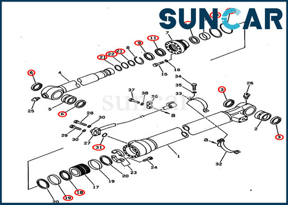 Купить Набор обслуживания цилиндра ведра KOMATSU PC220-6 PC220LC-6 707-99-58240 для экскаватора руки 2.0M online manufacture