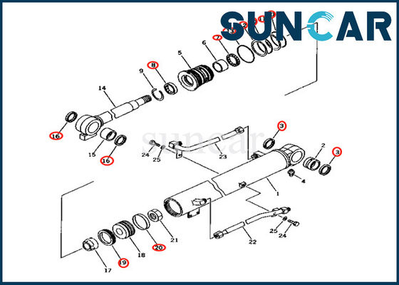 Купить Набор KOMATSU замены цилиндра заграждения 707-99-24201 PC25R-1 PC28UD-2 PC28UG-2 7079924201 высококачественный online manufacture