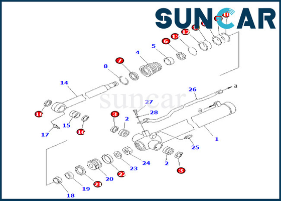 Купить Набор 707-98-25190 7079825190 KOMATSU уплотнения цилиндра руки для набора запечатывания цилиндра руки PC38UU-2 online manufacture