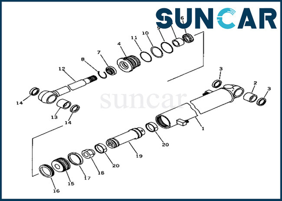 Купить Набор KOMATSU уплотнения цилиндра руки набора 20T6302160 20T-63-02160 запечатывания цилиндра руки приспосабливает PC40-6 online manufacture