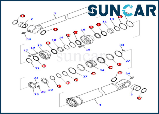 Купить Набор KOMATSU уплотнения цилиндра ведра 721-98-01740 721-98-01740 для комплекта для ремонта цилиндра ведра PC490LCI-11 online manufacture