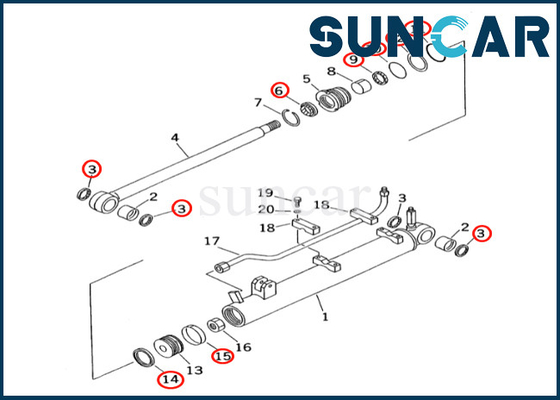 Купить Набор 707-98-15680 7079815680 уплотнения цилиндра KOMATSU Terescopic для комплекта для ремонта уплотнения цилиндра PC60-7 PC60-7E Terescopic online manufacture