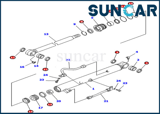 Купить Набор 707-98-15690 уплотнения ведра KOMATSU 7079815690 наборов обслуживания цилиндра приспосабливает экскаватор PC40MR-1 PC40R-8 online manufacture