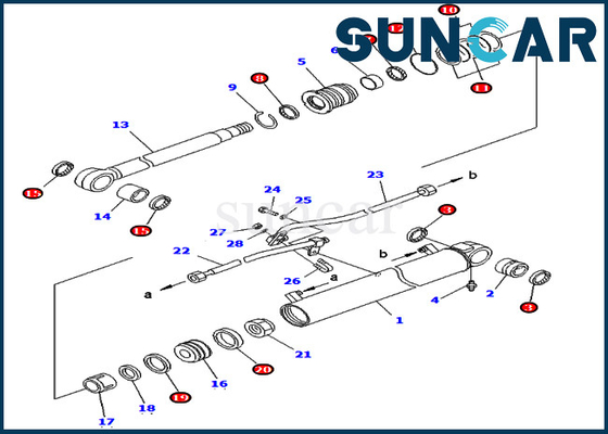 707-98-43200 7079843200 наборов уплотнения ремонта KOMATSU PC75UU-2 PC78US-5 набора обслуживания цилиндра заграждения