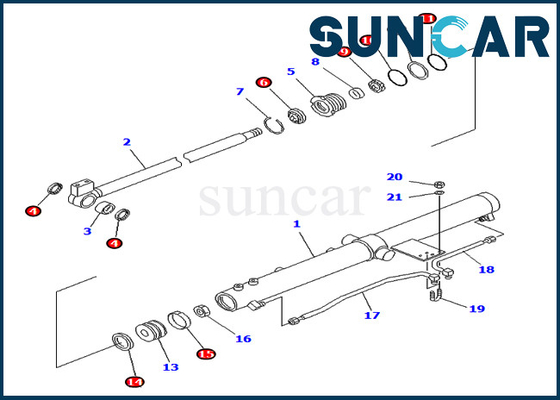 PC75UU-2 PC75UU-3 KOMATSU 707-98-24830 набор уплотнения ремонта цилиндра руки скольжения 7079824830 экскаваторов