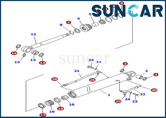 KOMATSU 707-98-26720 цилиндр комплекта для ремонта уплотнения 7079826720 ведер гидравлический для экскаватора PC78MR-6 PC78US-8