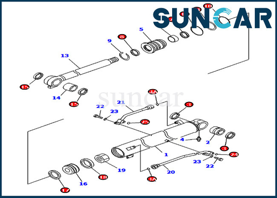 PC78UU-6 PC78UU-8 KOMATSU 707-98-43300 7079843300 наборов замены экскаватора набора уплотнения цилиндра заграждения