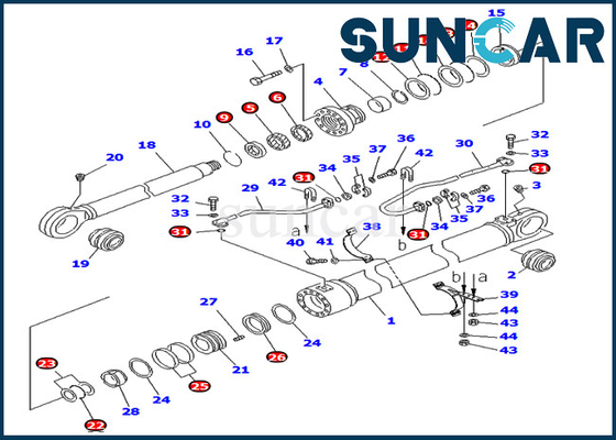 Комплекты для ремонта PC800-8 PC850-8 707-99-76230 заграждения 7079976230 наборов запечатывания цилиндра KOMATSU