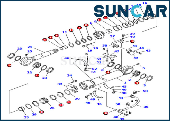 PC800-8E0 PC800SE-8E0 KOMATSU 707-99-78410 7079978410 частей набора обслуживания цилиндра экскаватора