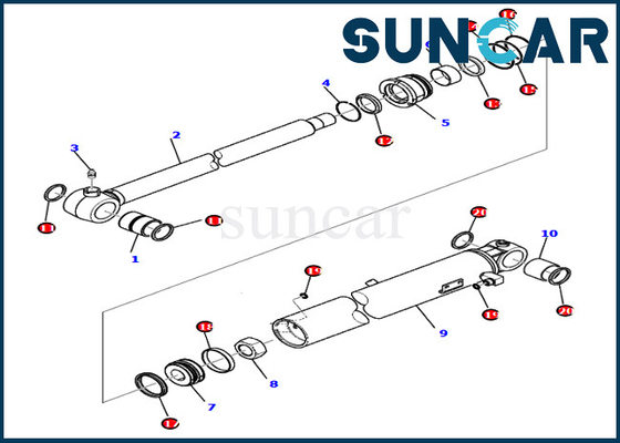 KOMATSU PC80MR-3 PC80MR-5 707-98-26980 7079826980 частей обслуживания экскаватора набора уплотнения цилиндрового масла ведра