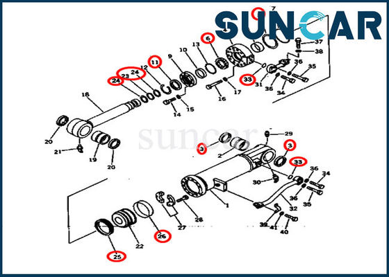 Набор 707-99-64405 7079964405 замены уплотнения SUNCAR для D275A-2 KOMATSU