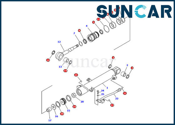 707-98-03570 набор обслуживания частей экскаватора KOMATSU PC09-1 набора уплотнения цилиндра заграждения внутренний