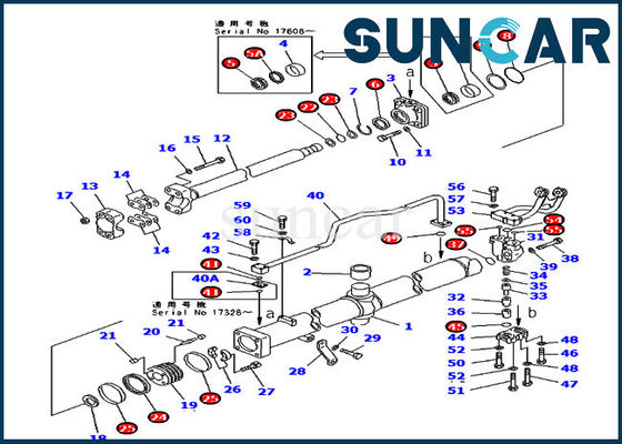 KOMATSU 707-99-56510 комплектов для ремонта гидравлического цилиндра подъема набора обслуживания лезвия