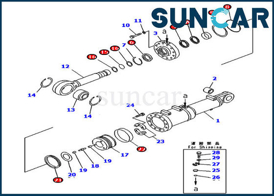 707-99-81010 комплект для ремонта уплотнения цилиндра KOMATSU наклона лезвия 7079981010 для Dozer тангажа