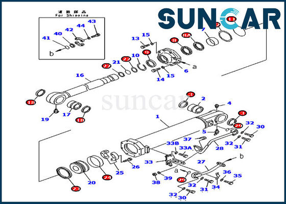 D375A-5 KOMATSU 707-99-74020 комплект для ремонта уплотнения гидравлического цилиндра наклона 7079974020 потрошителей