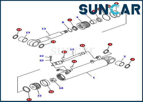 KOMATSU 707-98-24700 набор обслуживания цилиндра 7079824700 подъемов для моделей D39EX-21 Dozer Crawler