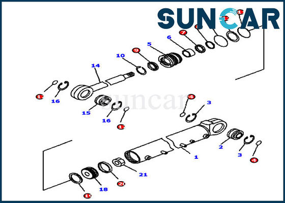 Набор запечатывания гидравлического цилиндра угла лопасти набора обслуживания бульдозера 707-99-42530 KOMATSU