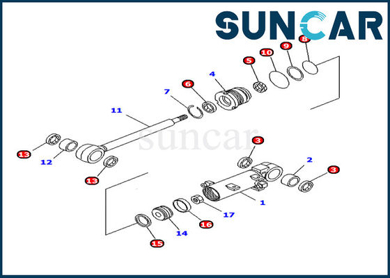 707-98-11240 части экскаватора набора PC10MR-1 обслуживания цилиндра подъемной силы лопасти частей OEM KOMATSU внутренние