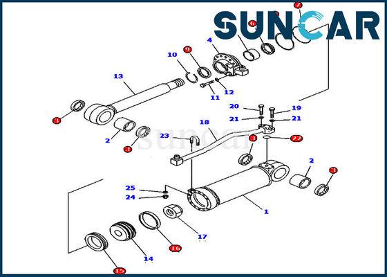 ISO9001 Selas 707-98-52130 частей бульдозера набора D61E-12 KOMATSU запечатывания цилиндра потрошителя