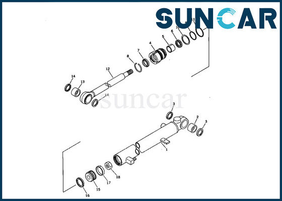 707-00-55010 запчасти мини экскаватора KOMATSU PC07-1 набора уплотнения цилиндра руки внутренние