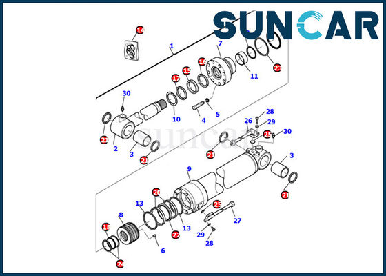 707-99-27650 набор набивкой ремонта набора PC110R-1 PC95R-2 уплотнения цилиндра ведра экскаватора KOMATSU внутренний