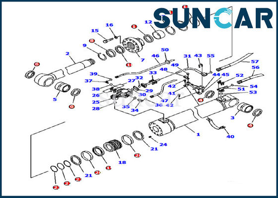 707-99-56630 KOMATSU гремит регулирует набор уплотнения экскаватора набора PC180LC-7-E0 обслуживания цилиндра внутренний