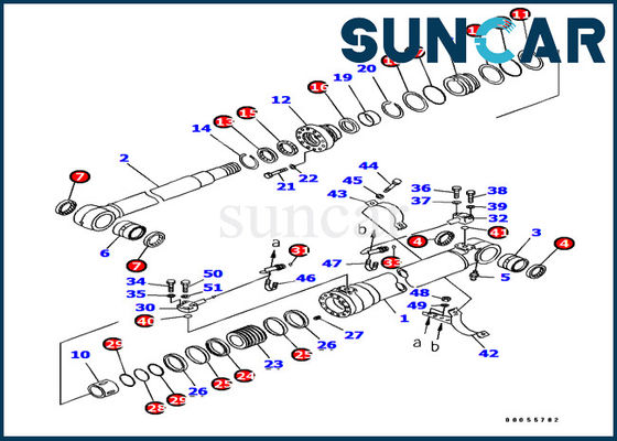 PC180LC-7-E0 KOMATSU 707-99-38760 частей уплотнения масла набора обслуживания экскаватора набора уплотнения цилиндра заграждения внутренних