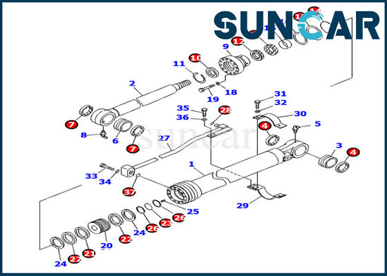 PC138US-8 KOMATSU 707-99-27780 запчастей машинного оборудования набора уплотнения цилиндра ведра экскаватора герметизируя