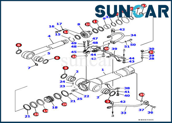 707-99-38440 7079938440 набор обслуживания CYL экскаватора набора PC138US-8 KOMATSU уплотнения цилиндра руки