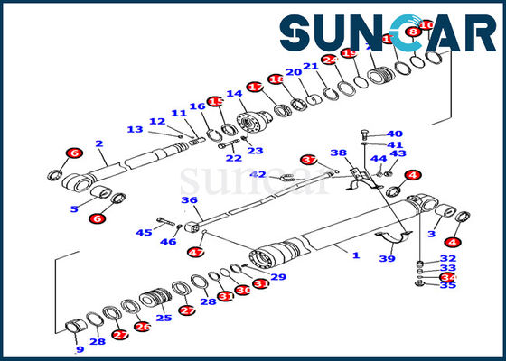 707-99-38780 замена экскаватора комплекта для ремонта уплотнения KOMATSU PC138US-8 набора запечатывания цилиндра руки