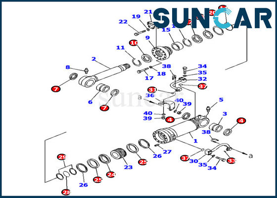 707-99-38790 комплект для ремонта частей экскаватора KOMATSU PC138US-8 набора уплотнения цилиндра подъемной силы лопасти внутренний