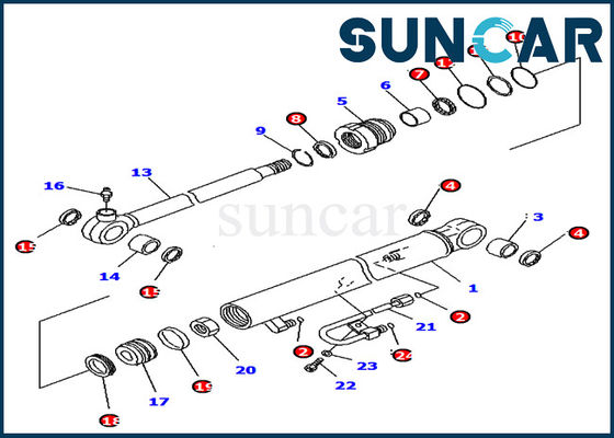 707-98-04700 набор обслуживания экскаватора KOMATSU PC18MR-2 PC14R-3 набора уплотнения цилиндра ведра внутренний