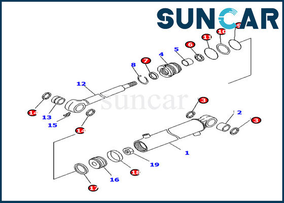 707-98-11220 комплект для ремонта Assy гидравлического цилиндра набора PC14R-3 уплотнения цилиндра качания заграждения KOMATSU