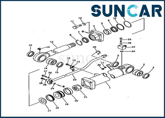 707-98-45100 набор обслуживания запчастей экскаватора PC150-1 KOMATSU набора уплотнения цилиндра руки внутренний