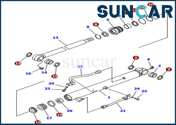 707-39-65190 комплект для ремонта экскаватора PC10UU PC14R PC16R KOMATSU набора уплотнения цилиндра ведра