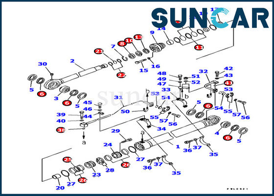 707-99-77070 запчасти экскаватора PC1800-6 KOMATSU набора запечатывания цилиндра ведра внутренние