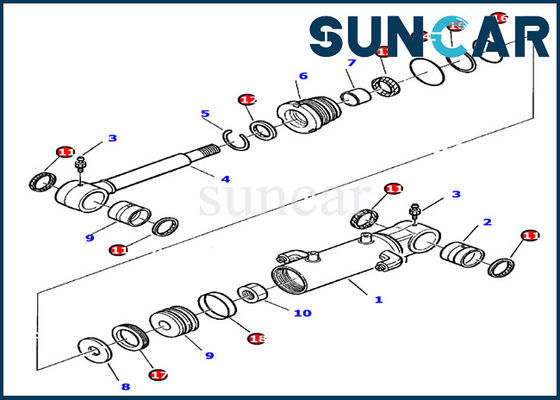 878000393 части Assy гидравлических цилиндра экскаватора наборов PC20-7 KOMATSU уплотнения цилиндра лезвия внутренних
