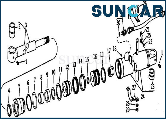 Sealing Kit AR105313 Hydraulic Crowd Cylinder Kit Fits Deere Parts 690 690B 693B Excavator