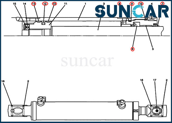 Наборы PU01V00028R300 OEM СЛУЧАЯ отбрасывают уплотнение цилиндра комплект для ремонта приспосабливает модельный экскаватор CX17B